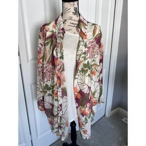 NWT Alfred‎ Dunner Woman 20W Floral Print  Button Front Shirt Blouse Multi